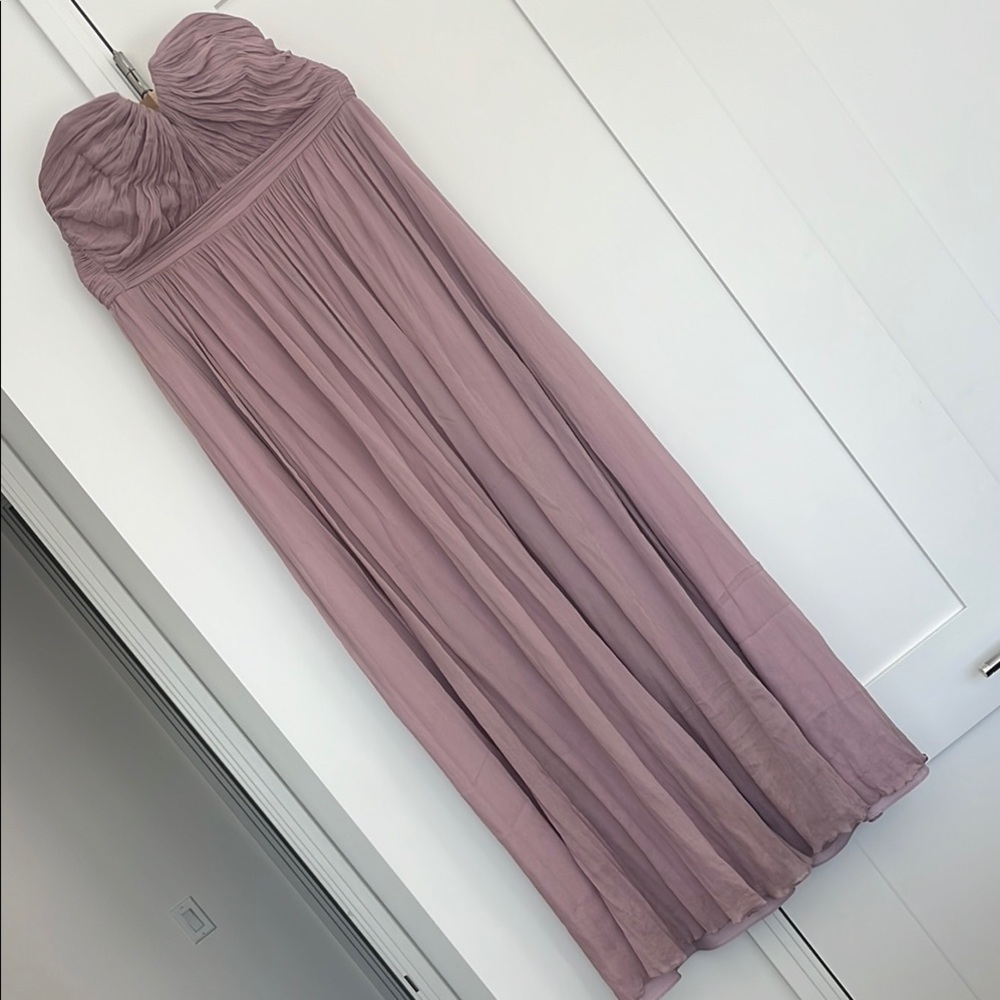 Elegant Mauve Strapless Dress